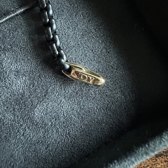 David Yurman Bel Aire Box Chain Bracelet w/ 14K Yellow Gold - Black - 7.25" - Picture 7 of 11